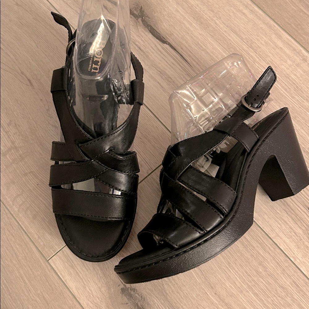 Born Black Strappy Platform Sandals